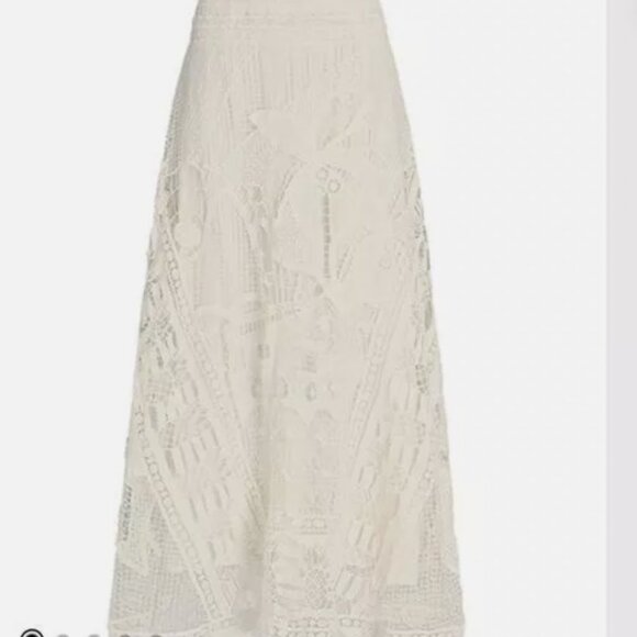 FARM Rio White Lace Guipure Midi Skirt - Picture 6 of 16